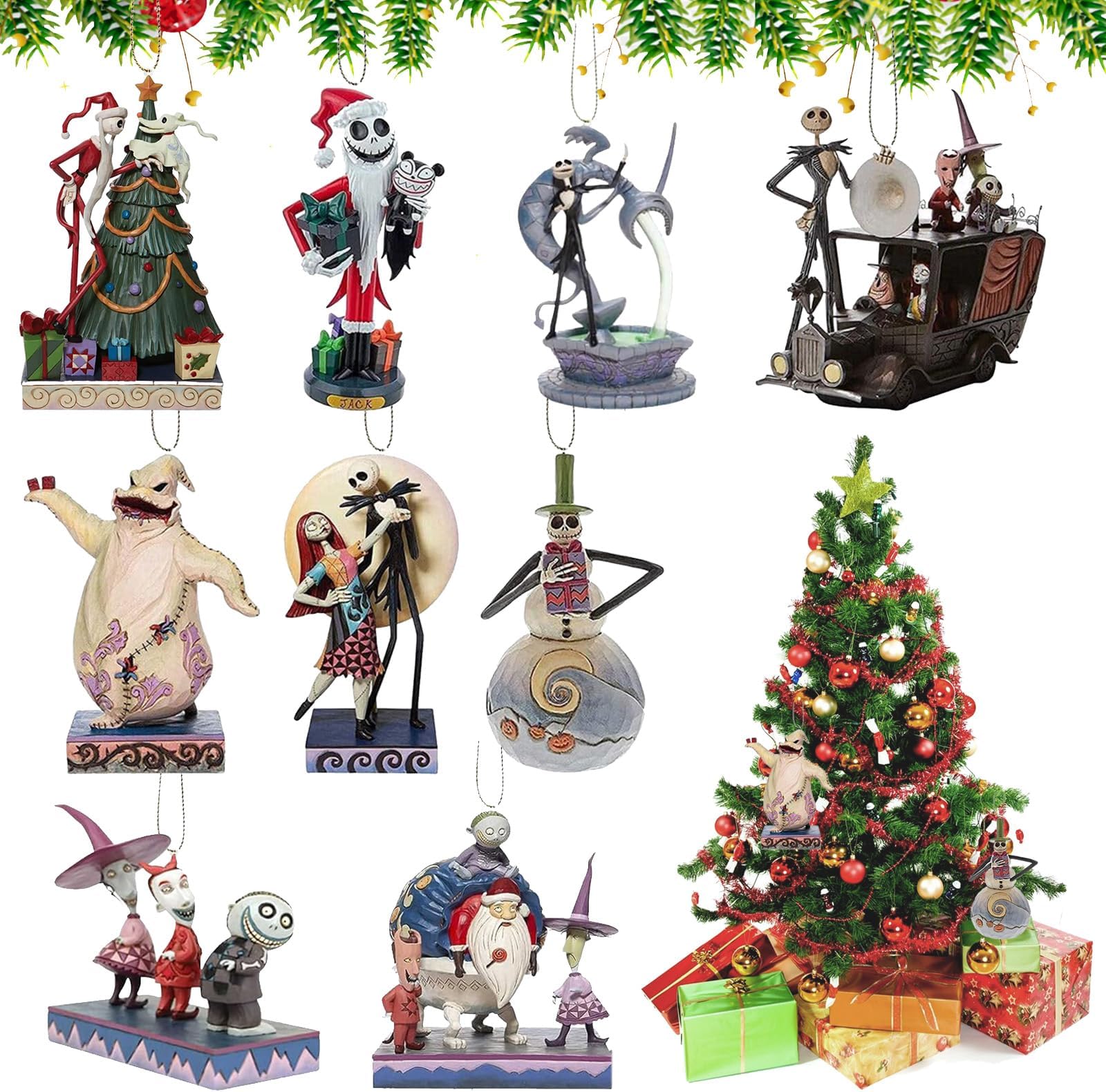 9 Pcs Christmas Decorations,2024 2D Flat Christmas Tree Decorations,Funny Christmas Decorations Xmas Ornaments Christmas Tree Ornaments,Christmas Ornament for Holiday and Car Interior