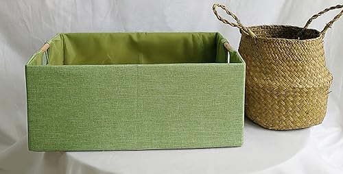 Miniatura 3 de Contenedor de almacenamiento para estantes, cestas rectangulares para armario, caja plegable con asas, color gris, cajas de almacenamiento para