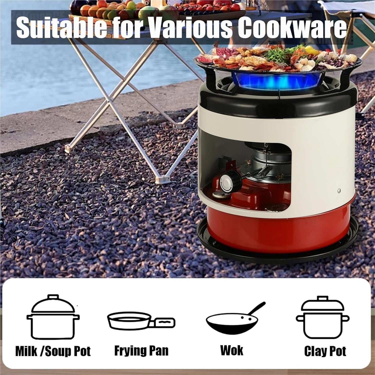 Kerosene Heater, Outdoor Portable Kerosene Heater For Camping Space For Cooking Fishing Hunting,for Indoor Camping Garage(Black)