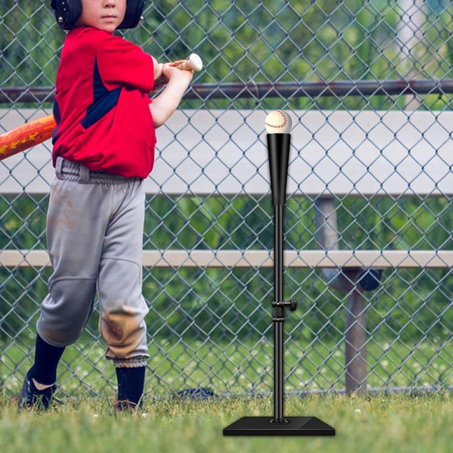 Baseball Batting Tee Height Adjustable Baseball Training Equipment with Rubber Top Softball Batting Training Hitting Tee