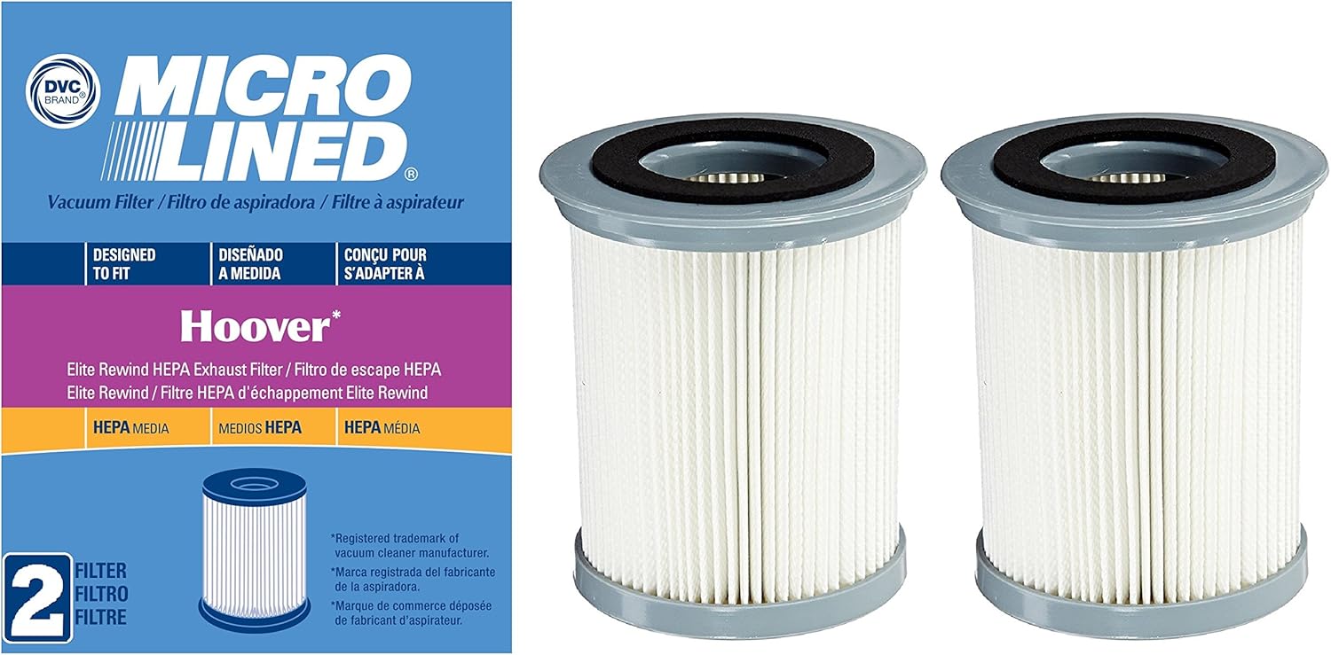 (2) Hoover Elite Rewind Bagless Upright Washable Dust Cup Filter For 59157055, or AH43001. 2 Pack Bundle
