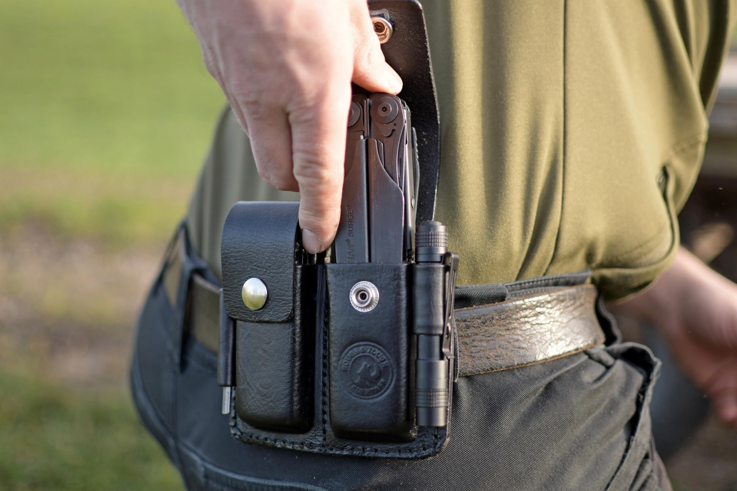 Étui de protection en cuir de qualité supérieure pour Leatherman, Bit Kit, Bit Driver Extender et lampe de poche