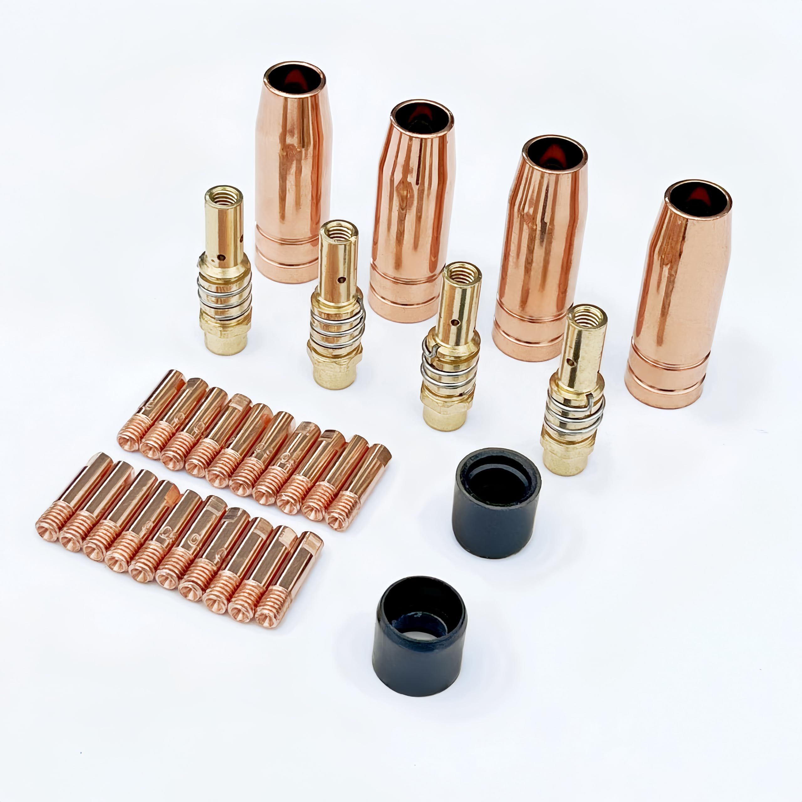 TimelyDu 30-Pack Mig 15AK welding Gun Accessory Kit ;Welding contact Tips 0.030",Gas Nozzle/Contact Tip Holder Fit MIG Co2 Welding Torch,Copper (0.030" Accessory Kit)