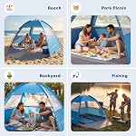 Venustas Beach Maison d'hébergement pour 3/4-5/6-7/8-10 personne, UPF 50+ UV Canopie de protection, Installation légère et facile, Abat-jour Portable Beach