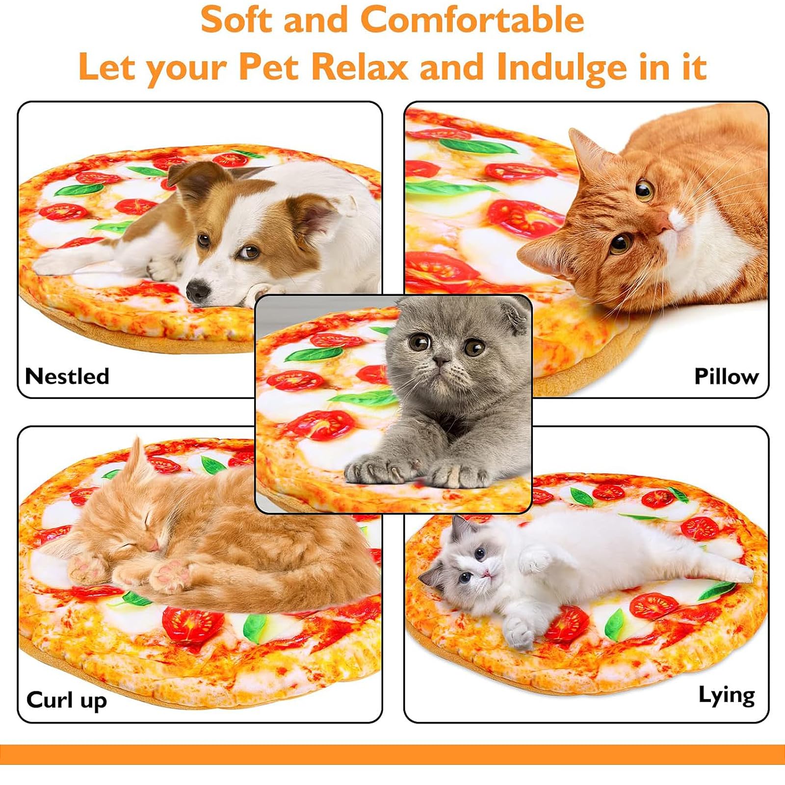 بساط مخملي للحيوانات الأليفة من دي اتش بي تيك، مقاس 40 × 40 سم بتصميم جديد لطيف ومريح للقطط والكلاب، بساط نوم ناعم وسميك ودافئ للشتاء، سرير نوم دائري للقطط والجراء والحيوانات الأليفة الصغيرة