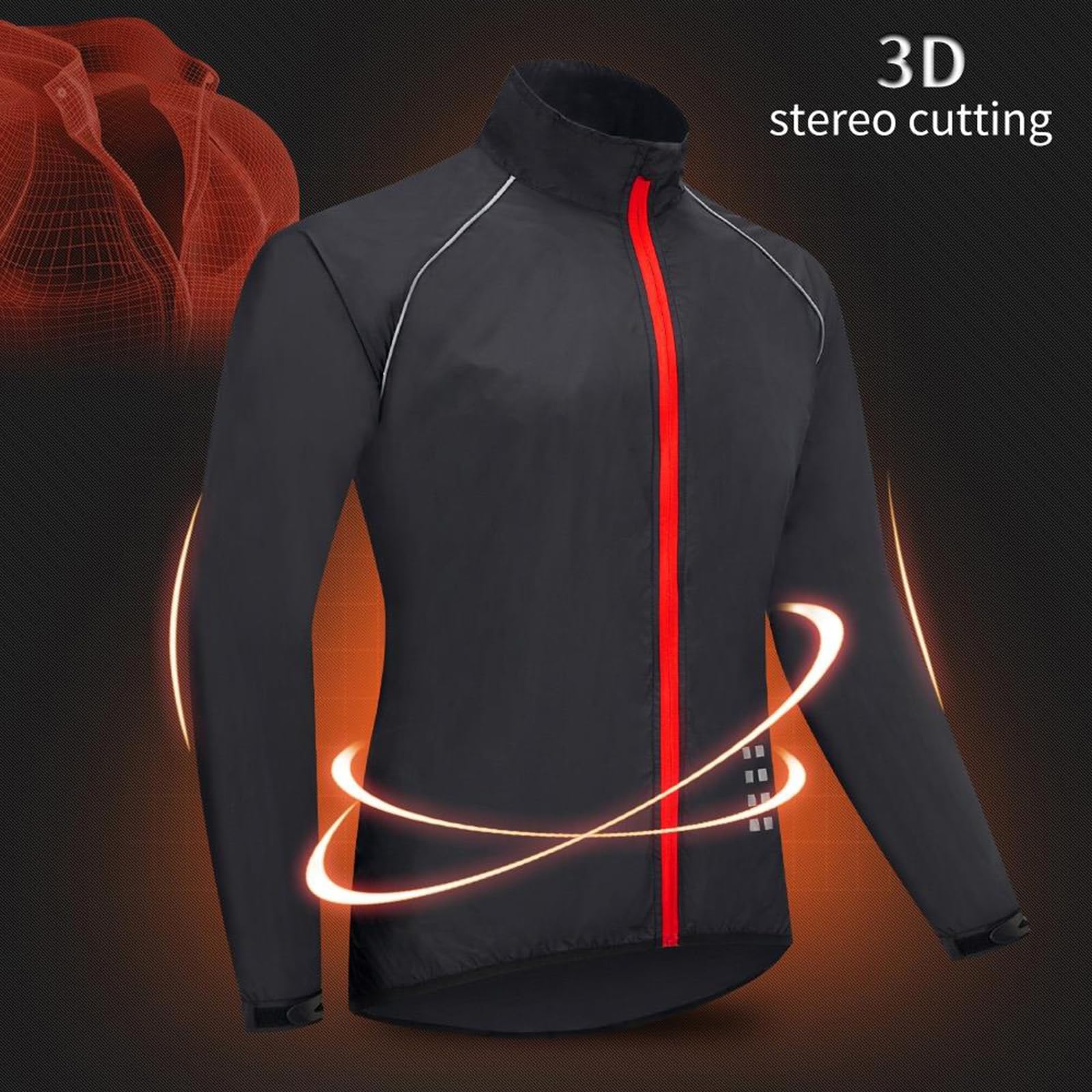 ARMAAN Chaqueta de Ciclismo Reflectante de Seguridad para Hombre para Deportes al Aire Libre Trajes de Ciclismo de montaña Ropa Exterior Impermeable Cortavientos Maillot de Ciclismo Ligero,Green-3XL