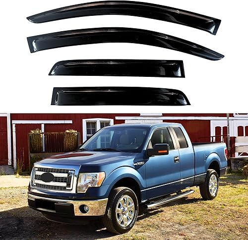 Miniatura 131 de KPY Moldura deflectora de viento con protección contra la lluvia compatible con Mazda 6 Sedan 2004-2013, 4 unidades, para ventana lateral