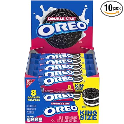Amazon Com Oreo Double Stuf Chocolate Sandwich Cookies Original Flavor 10 King Size Snack Packs Grocery Gourmet Food Amazon Com Oreo Double Stuf Chocolate Sandwich Cookies Original Flavor 10 King Size Snack Packs Grocery Gourmet Food