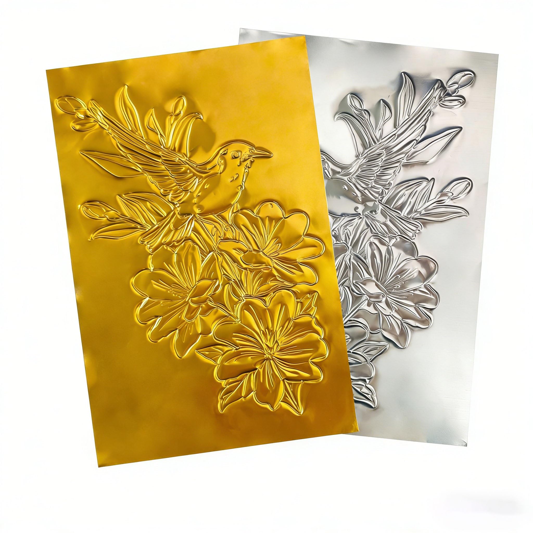 100 Hojas de Aluminio para Artesanía Metálica, Lámina Dorada para Pintura, Grabado, Repujado y Montaje de Proyectos de Arte, 0.07 mm de Grosor(Size:11.81×15.74in（30×40cm）)