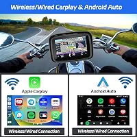 Hikity 5" Vízálló Motoros CarPlay Monitor - Kettős Bluetooth, Navigáció, Siri Támogatás, TF/USB Csatlakozás, Hordozható Autórádió Motorkerék 2