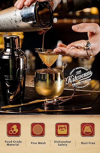 Miniatura 3 de KITESSENSU Colador de malla fina, colador de malla pequeño de acero inoxidable 188 con asa, colador de cóctel efectivo en forma de cono de 3.3