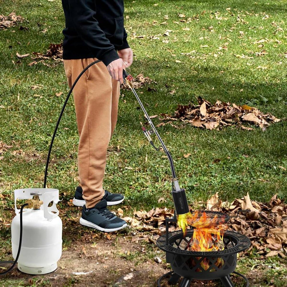Bruciatore portatile a propano per giardino, copertura in legno, neve, strada, carbone