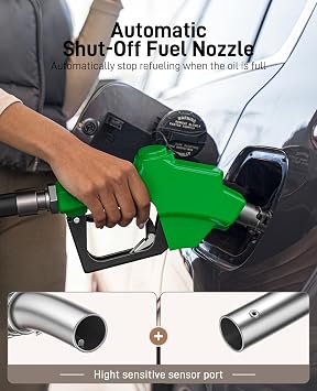 1 Inch NPT Green Automatic Diesel Fuel Nozzle 2pack Gas Pump Handle