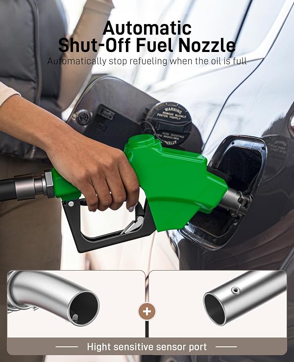 1"NPT Green Automatic Shut-Off Fuel Nozzle, Diesel Gas Pump Nozzles Max Flow Rate 30 GPM, 19/16" (OD=30mm) Spout Car Fuel Filling Transfer Nozzle Used for Diesel Petrol Gasoline Kerosene by sowhat - Image 7