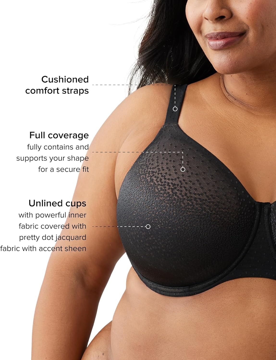 Wacoal Women's Back Appeal Unlined Full Coverage Underwire Bra, H-K Cup, 855403 - Image 3