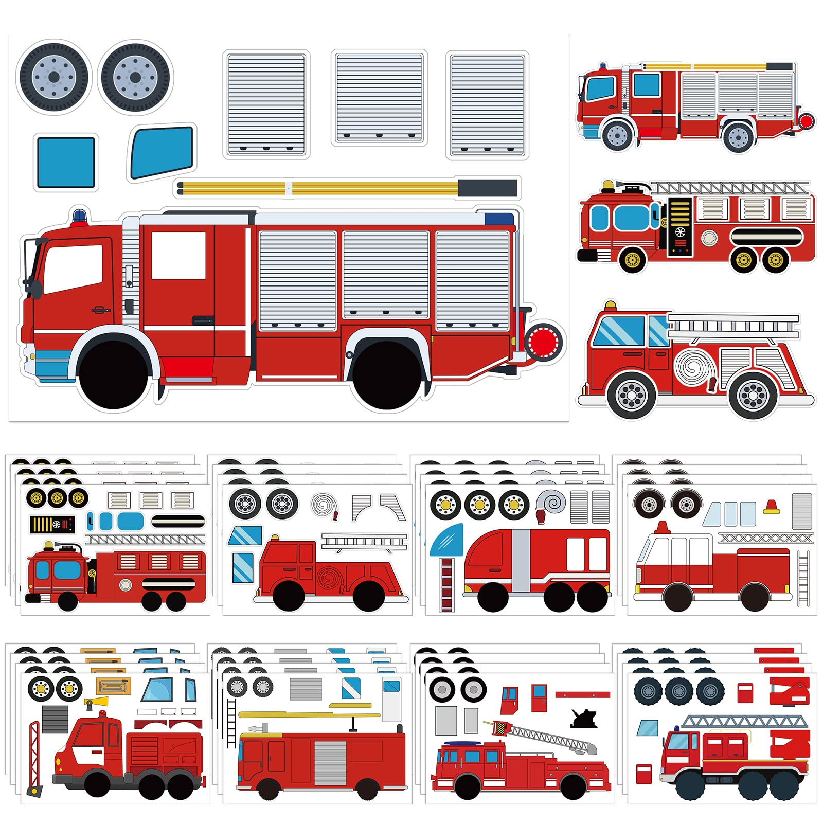 Geyee 36 Sheets Car Stickers for Your Kids Make Your Own Stickers Car Themed Birthday Party Decor Racing Gifts Party Favor Supply Reward Educational