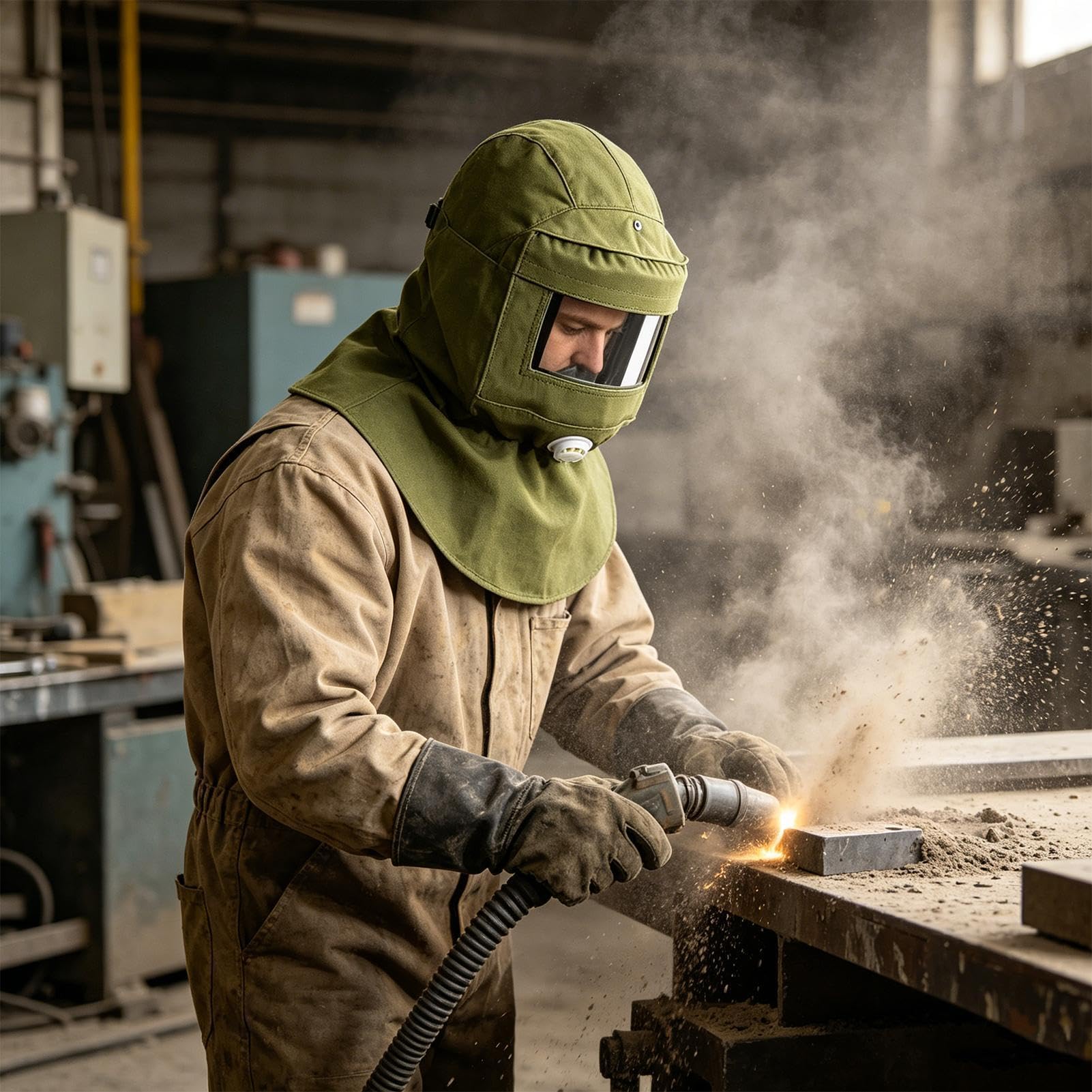 Generico Schermo Facciale Protettivo per Lavoro Visiera Antiappannamento E | Maschera Integrale Sicura Anti Cenere Vulcanica Per Barriera Pelle Capelli Sopravvivenza Soccorso Antincendio