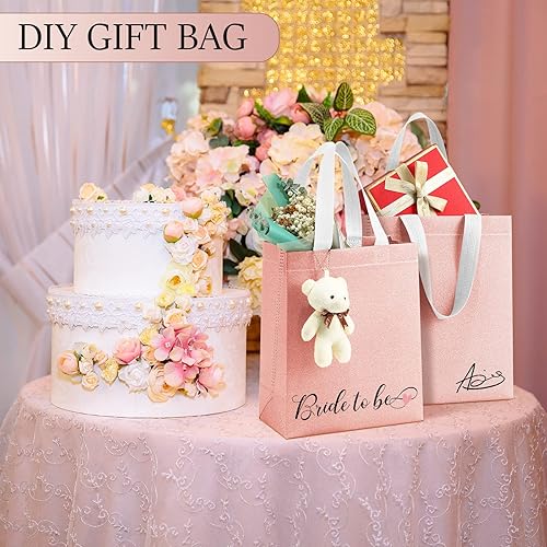 Miniatura 4 de Woanger Paquete de 48 bolsas de regalo reutilizables con asas, bolsas de purpurina a granel, bolsas de regalo no tejidas para bodas, cumpleaños,
