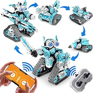 Amy&Benton Boys Remote Control Robot Building Kit Stem Blue Robot Kit with APP for 8 10 1216 Year Old Kids