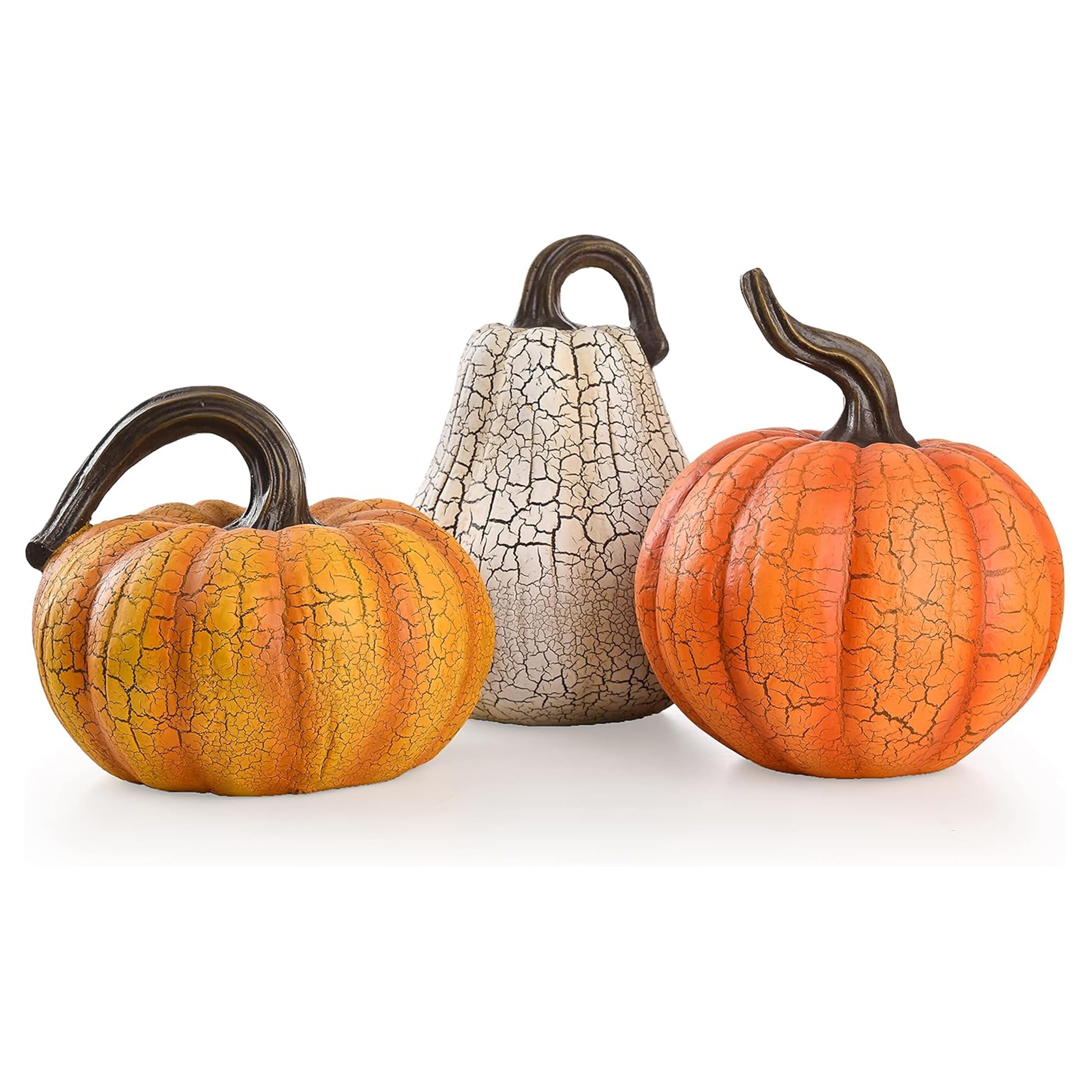 Citrouille craquelée déco automne Valery Madelyn pour table Thanksgiving et Halloween