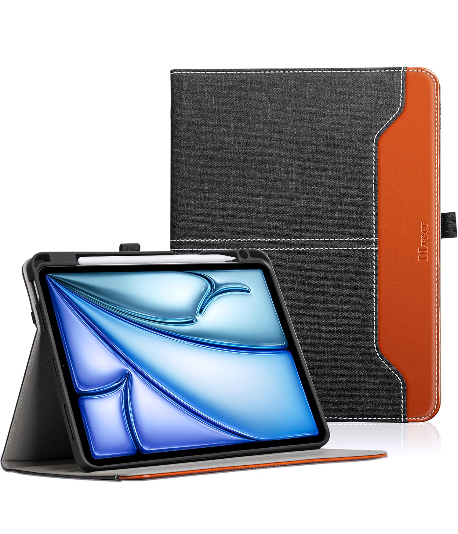 Case for iPad Air M3 M2, Air 6th Generation 11 inch(2025/2024) and Air 5th/4th 10.9 inch(2022/2020) Soft Tpu Leather Cover with Pencil Holder,Multiple Angles, Auto Wakeup Function,Pocket