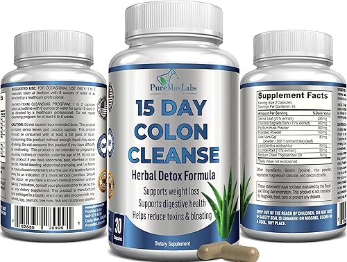 Miniatura 4 de Limpieza y desintoxicación de colon de 15 días, fórmula de desintoxicación a base de hierbas, apoya la pérdida de peso, alivio del estreñimiento,