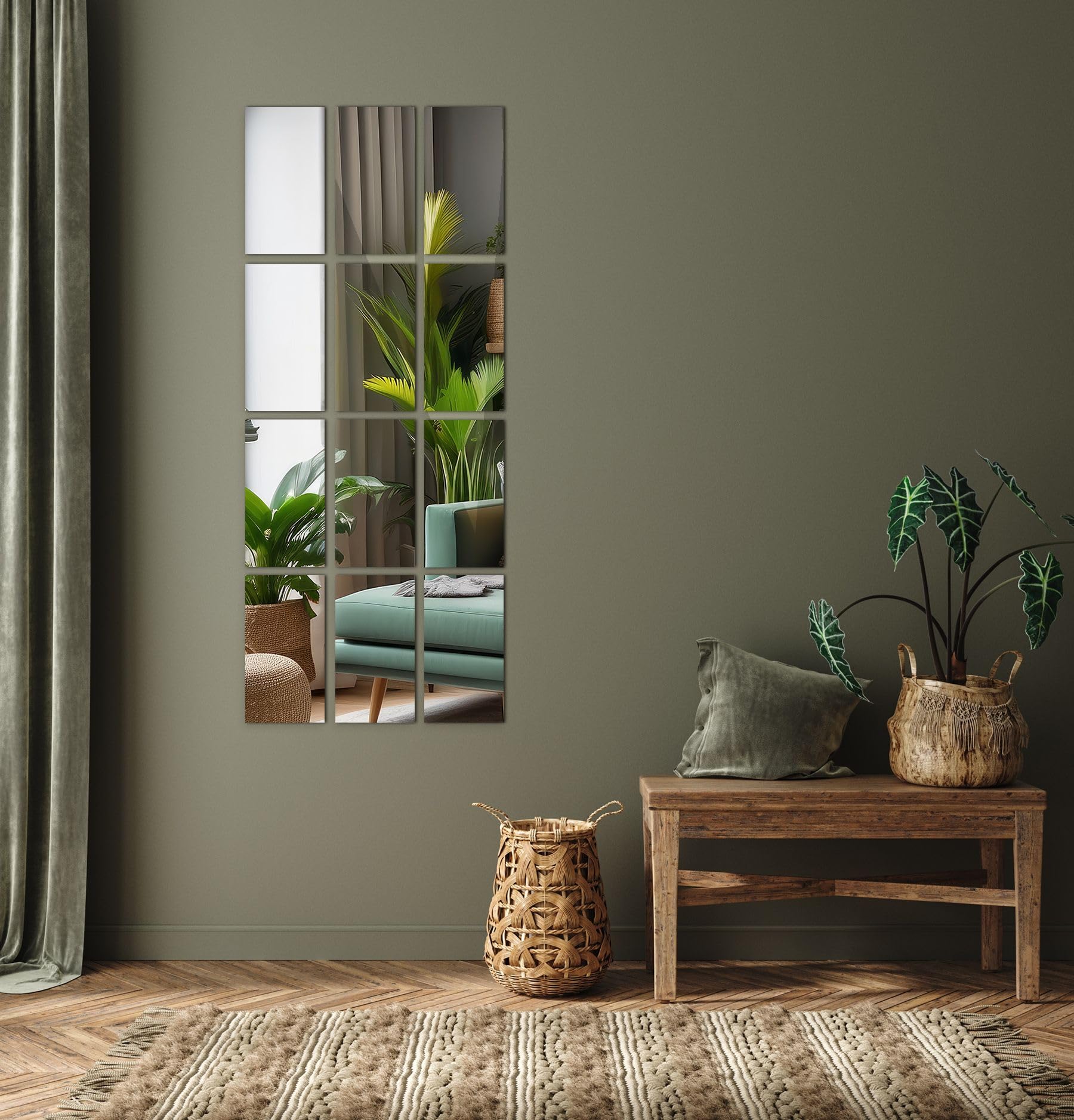 Piastrelle a Specchio Autoadesive 6x 30x20 cm | Rettangolare | Decorativo