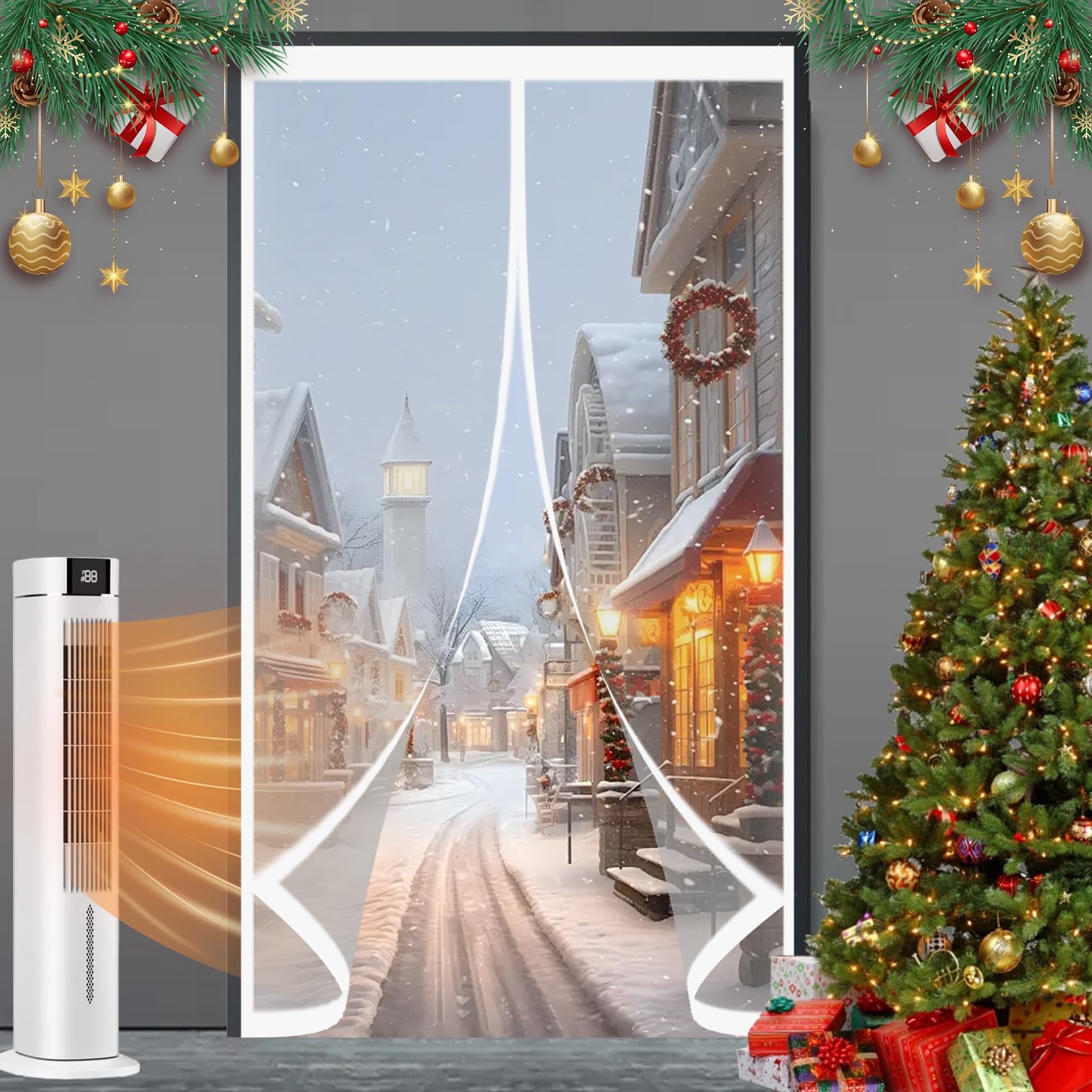 Rideau de porte isolant contre les courants d'air thermique 164 x 234