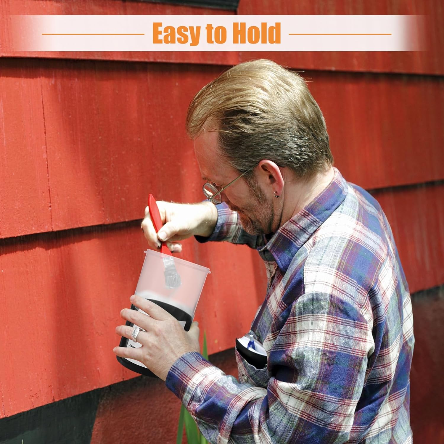 Remerry 8 Sets Paint Container with Stainless Steel Mixing Ball Touch up Storage Cups with Lids Paint Containers Storage Airtight for Repainting(1500 ml)