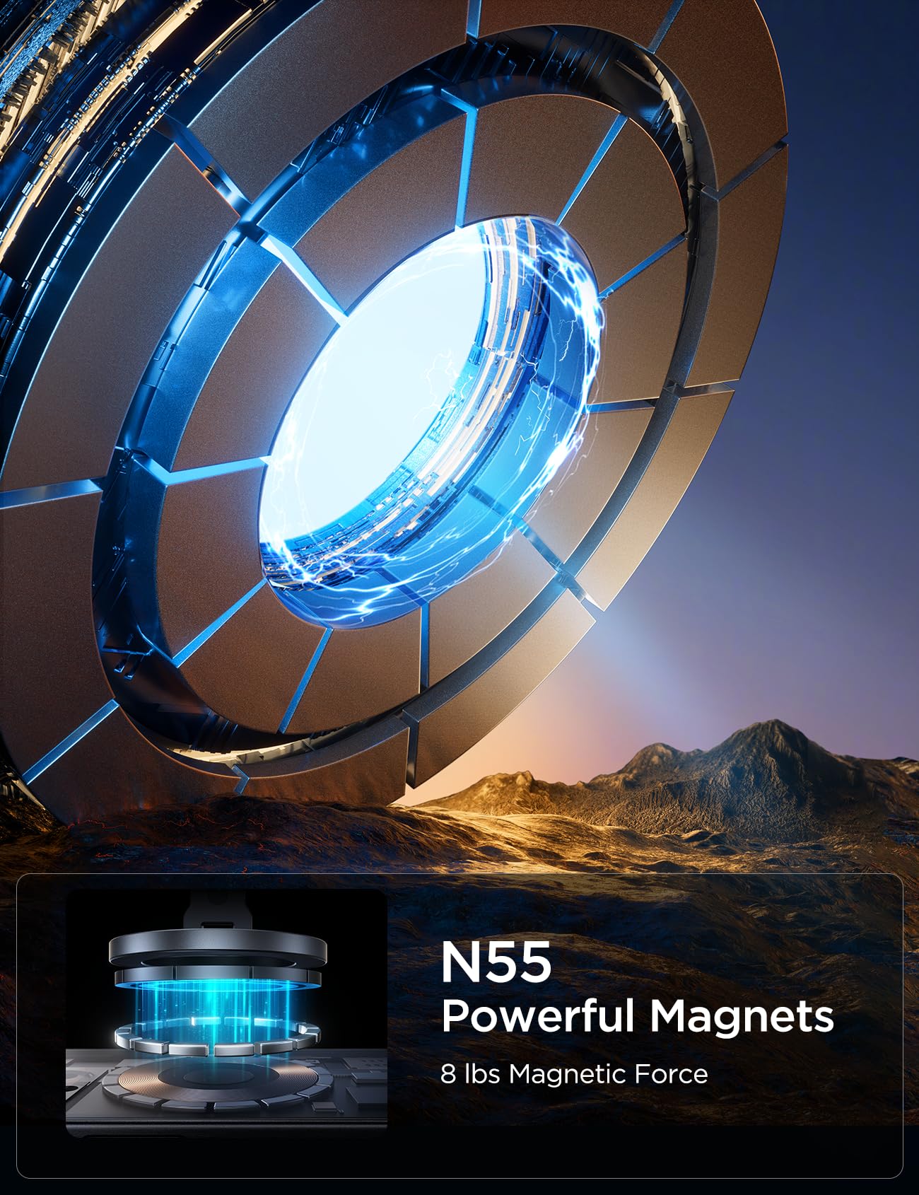 JOYROOM Porta Cellulare Auto Magnetico per MagSafe, Tutto Metallo Supporto Magsafe Auto Pieghevole con 20 x N55 Magneti, Porta Telefono Auto per iPhone 15 14 13 12 & Custodia MagSafe