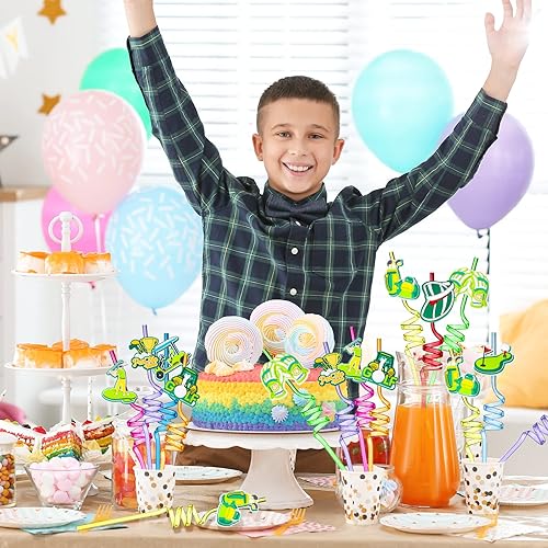 Miniatura 6 de Eaasty 24 popotes de golf Twisty para fiestas de golf, de plástico, reutilizables, para cumpleaños, baby shower, jubilación, suministros de fiesta