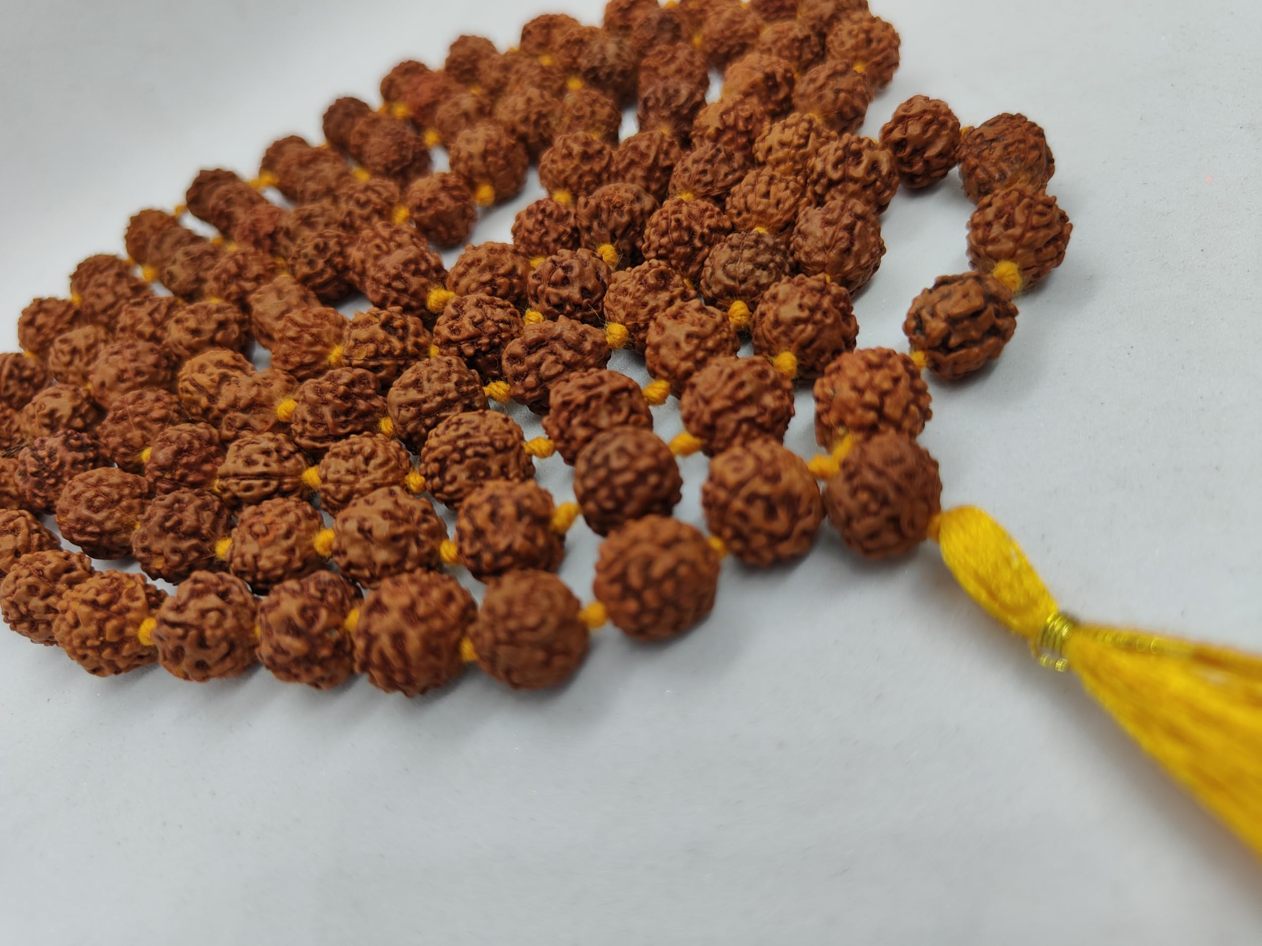 PRIYA BEADS Original 9 Mm 5 Mukhi Rudraksha Jaap Mala for Pooja (Astrology) (108+1 Beads) Pure & Authentic - Brown | Natural Rudraksh Mala for Women Wearing, Meditation-image-32