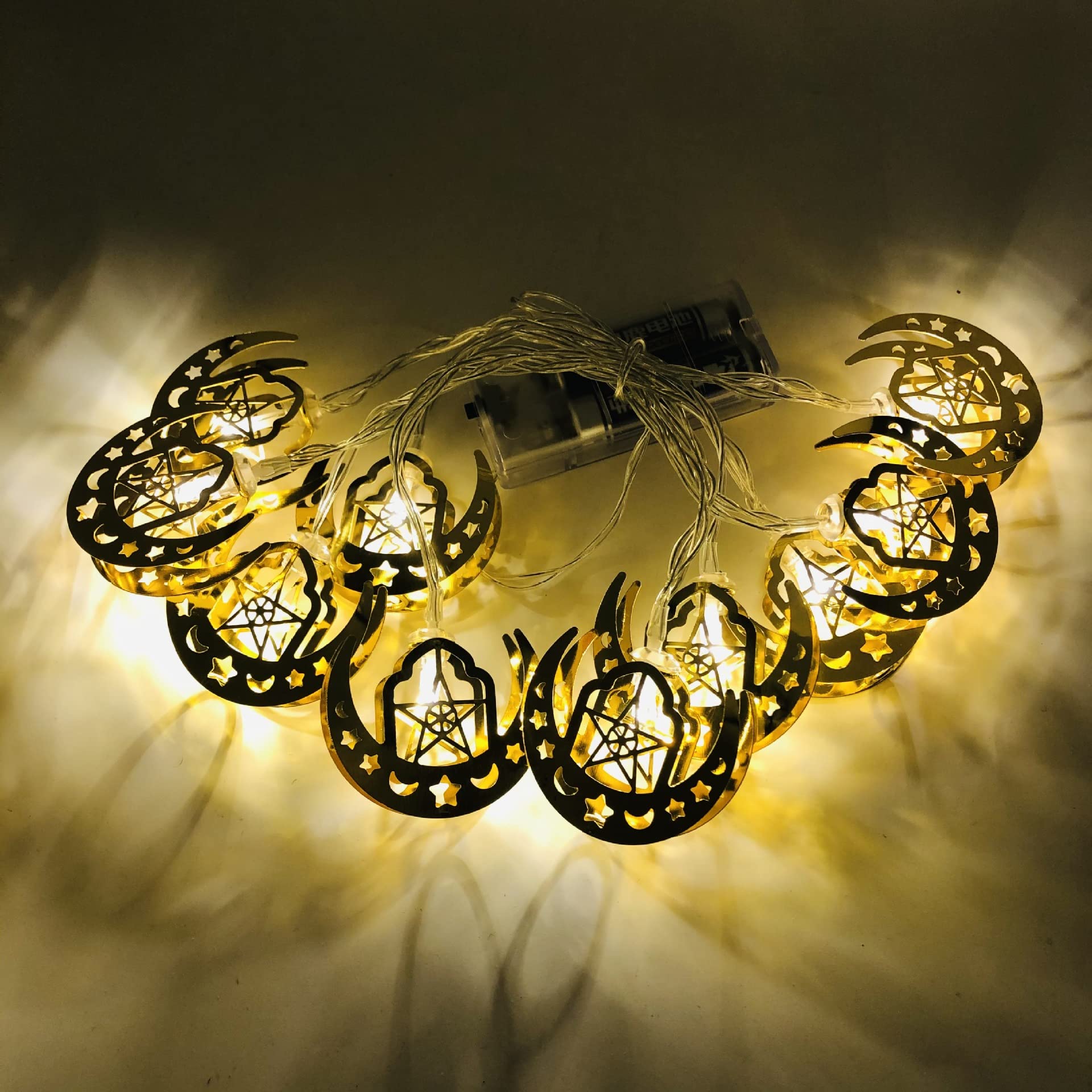 HAOSHICS Ramadan Eid LED Light String, Eid Lanterns Fairy Lights Decoration, Muslim Style Fairy Lights for Festival Party Bistro Home Decoration (H)