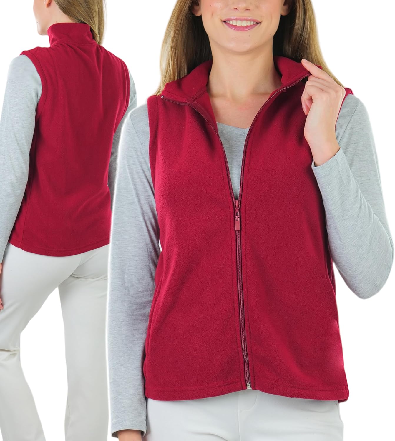 ToBeInStyle Women's Zip Up High Collar Polar Fleece Jacket - Image 6