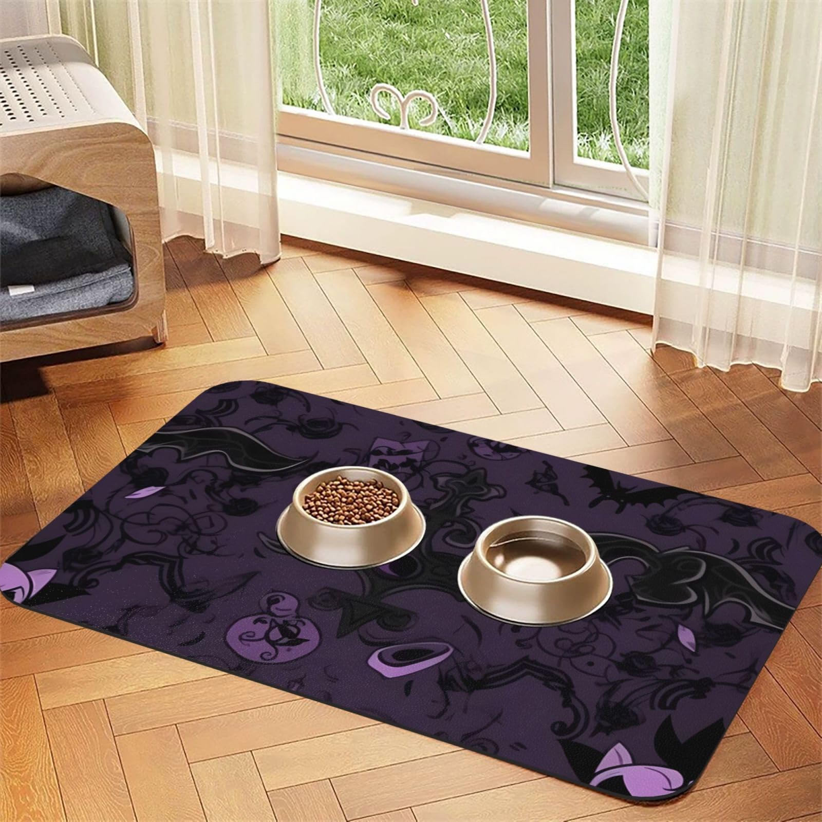 Tapis de nourriture effrayant pour chien antiderapant caoutchouc eau croquettes