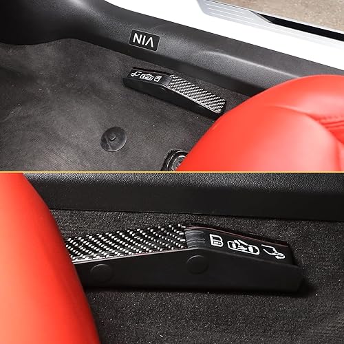 Miniatura 7 de CHEAYAR Adhesivo suave de fibra de carbono real 3D para interruptor de bloqueo de puerta de emergencia compatible con Corvette C8 Stingray Z06 Z51