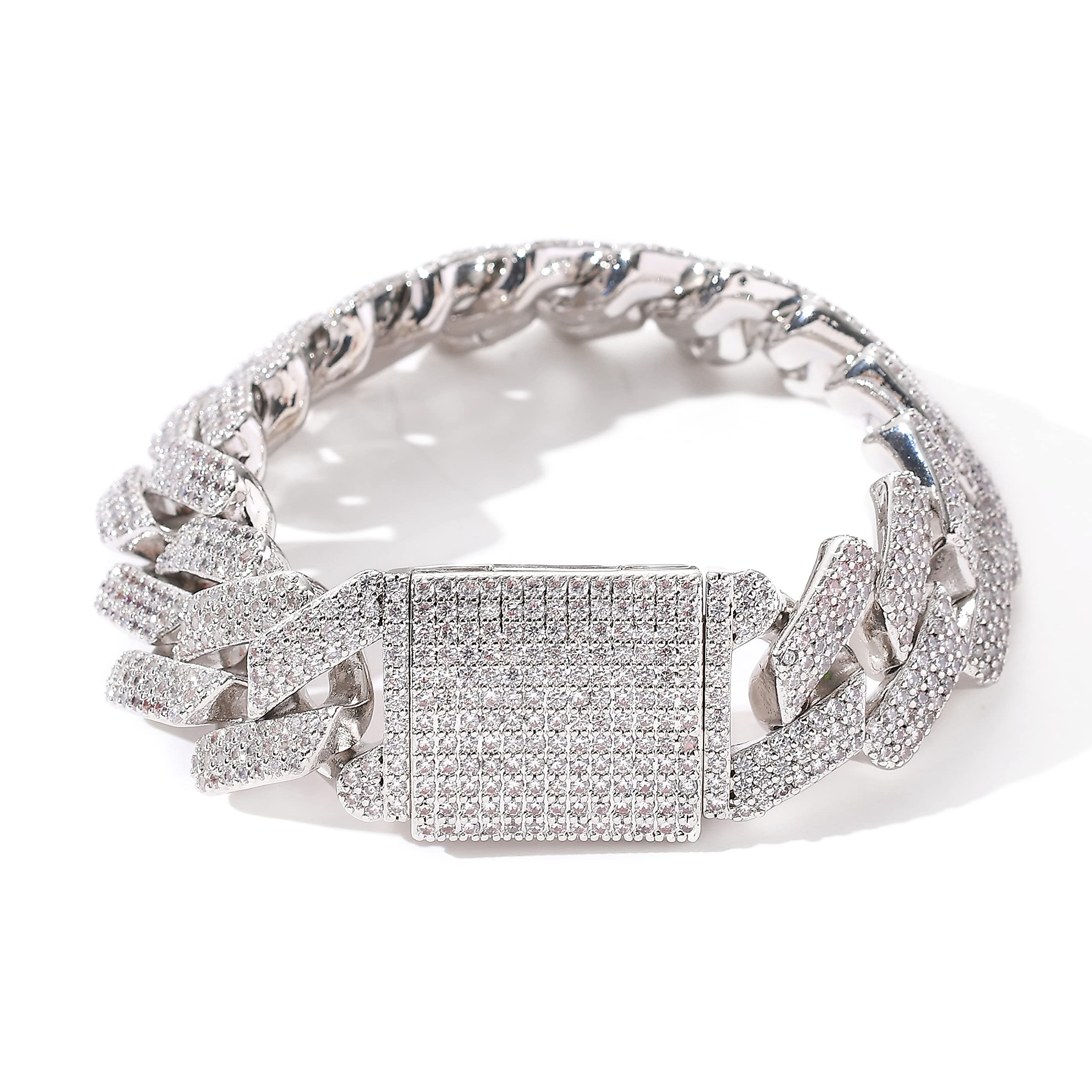 Buy Gold Cuban Chain for Men,Hip Hop 20mm 14K Gold Plated Iced Out Lab