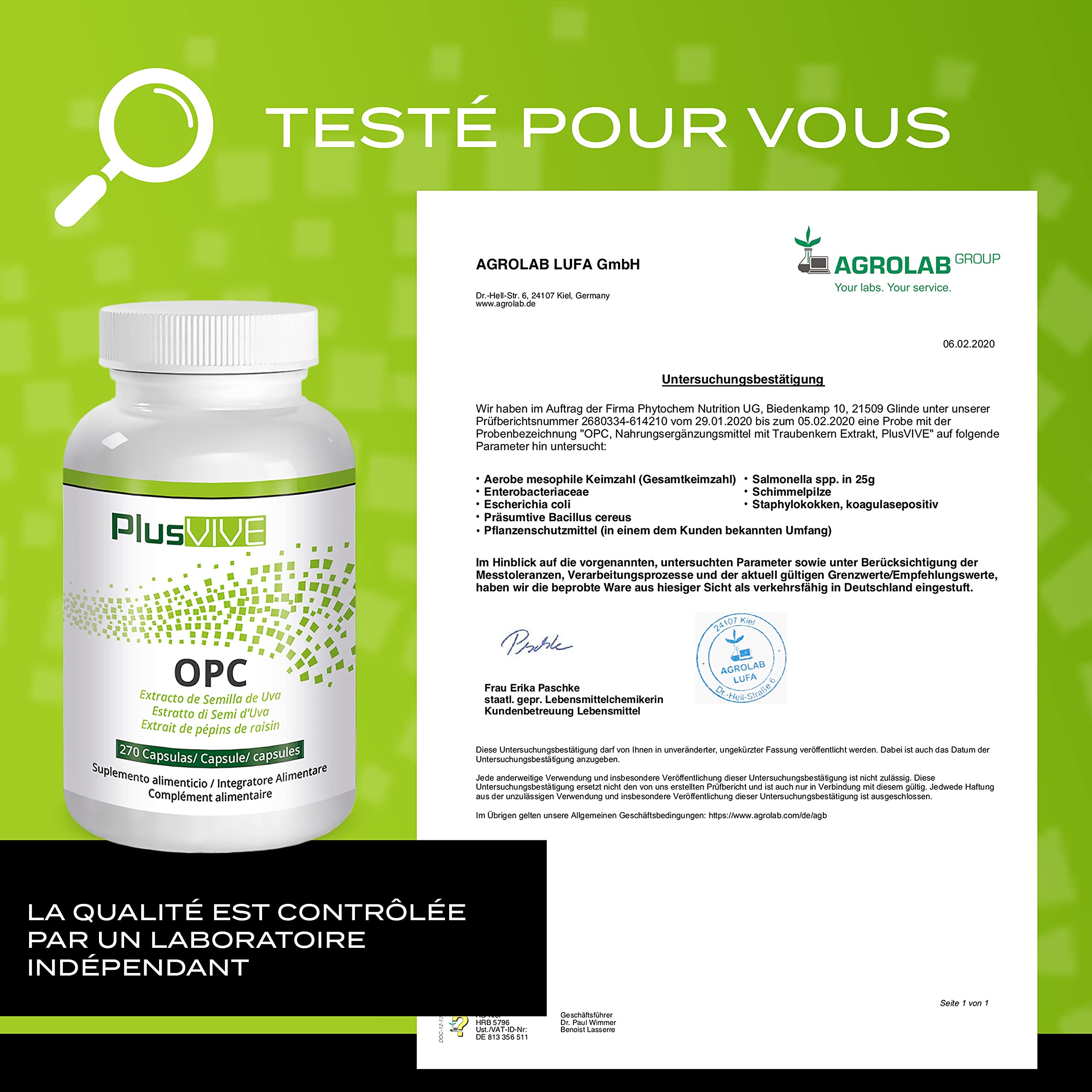 Plusvive - Gélules d'OPC à l'extrait de pépins de raisin de raisin français, (400 mg)