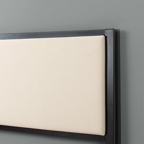 Miniatura 4 de Zinus - Cabecera de metal tapizada color gris, Espuma, Marrón topo