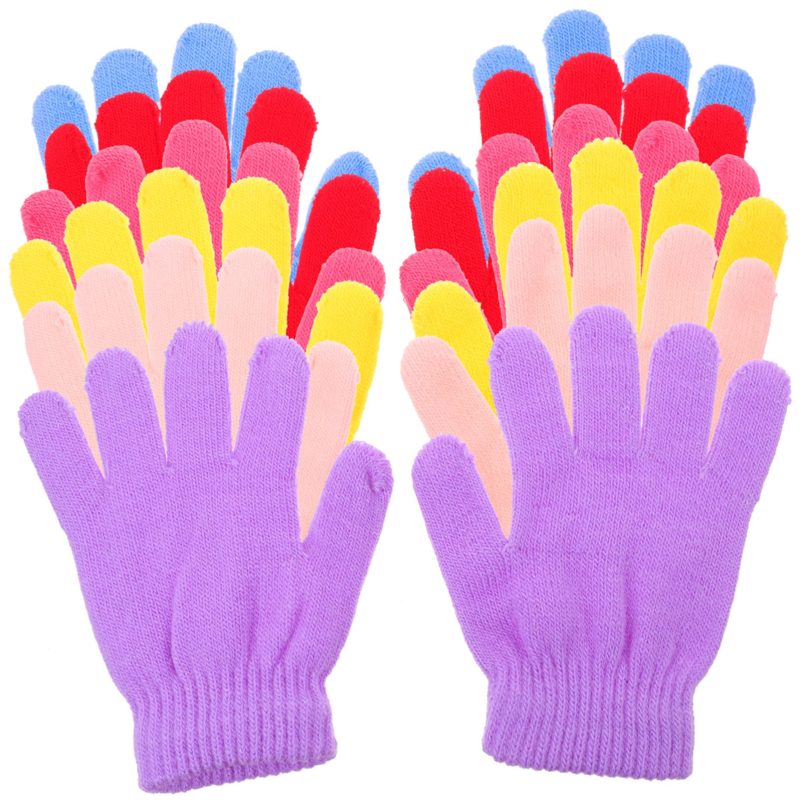 VANZACK Warmest Boys and Girls Mittens 6 Pairs Finger Mittens Non-skid Thickened Gloves for Toddlers Boys and Girls Cold Proof for Winter