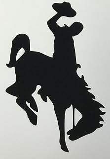 Steamboat Bucking Horse decal 5x3.25 Black 2 Pack