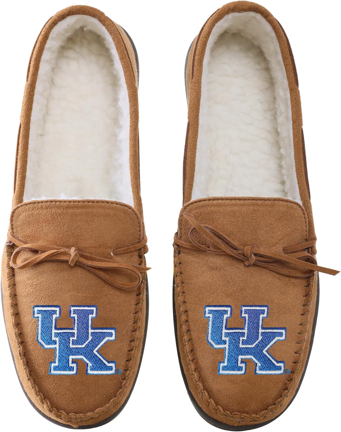 FOCO NCAA Mens NCAA College Team Logo Moccasin Slippers