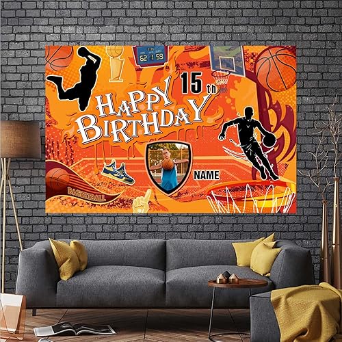 Miniatura 30 de Cartel decorativo personalizado en negro y dorado para fotos y nombres personalizados, suministros de celebración de feliz cumpleaños de 15 años