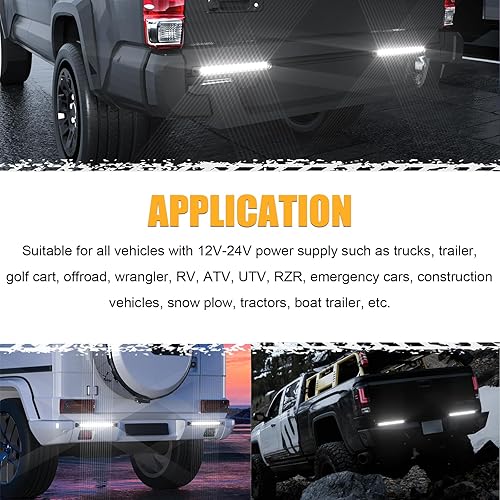 Miniatura 4 de PSEQT - 15 LED luz de identificación de remolque Barra de luz trasera de marcha atrás y reversa, tira de luces laterales traseras para camiones,