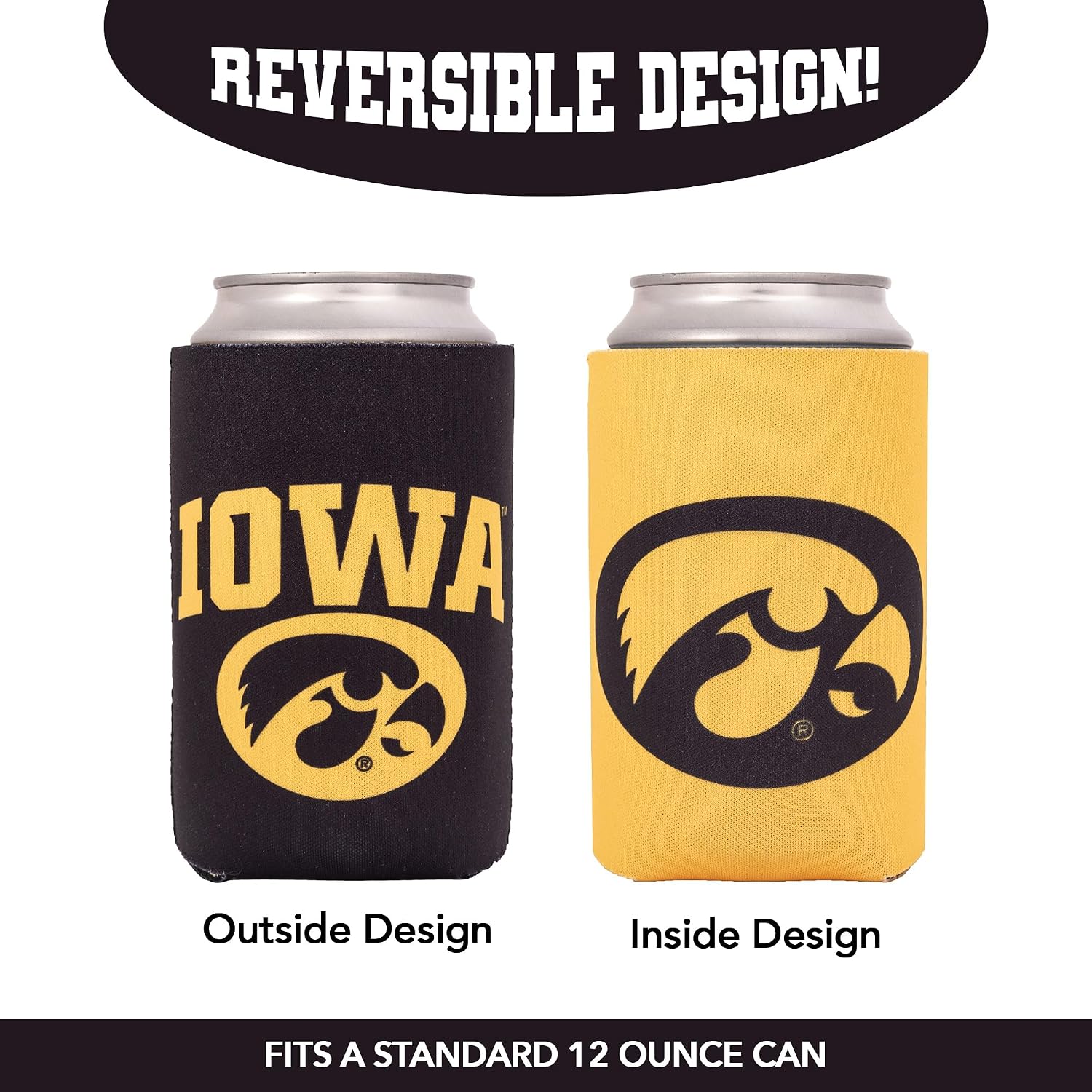 Desert Cactus University of Iowa Hawkeyes Can Insulator Beverage Cooler 1 Pack Foam Drink Holder Sports Fan Merchandise for Tailgates and Parties (1 Pack Can Design A) (1)