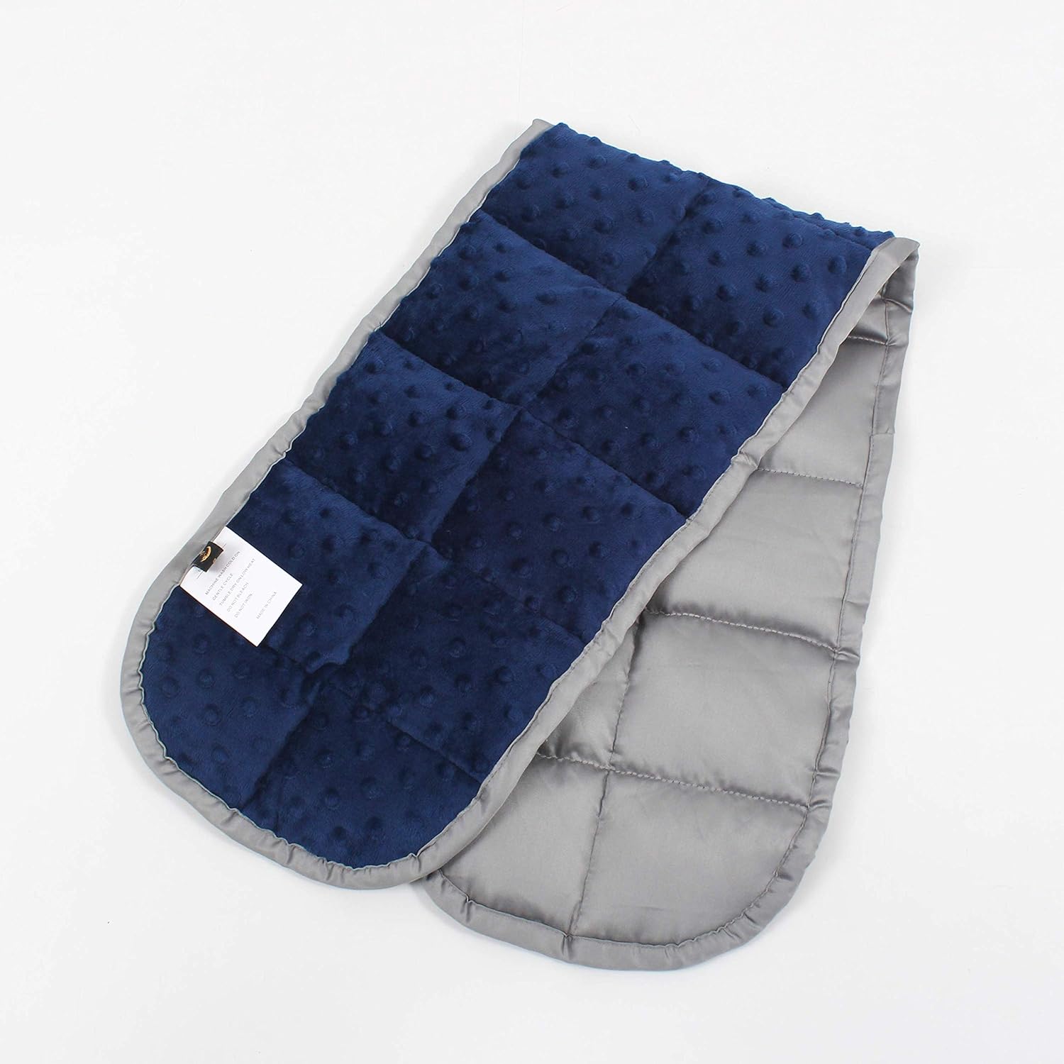 Sleepymoon Weighted Shoulder Neck Wrap Unscented Heavy Small Pad 3lbs with Glass Beads Double Side Soft Minky and Cool Viscose Made from Bamboo Navy Blue