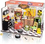 Rowood Miniature House Kit,DIY Miniature Dollhouse Kits for Adults to Build to Live in,Mayberry Street Miniatures,Wooden Adults Craft Kits,Mini Model Kits with LED,Birthday for Teens(NO.17 Cafe)