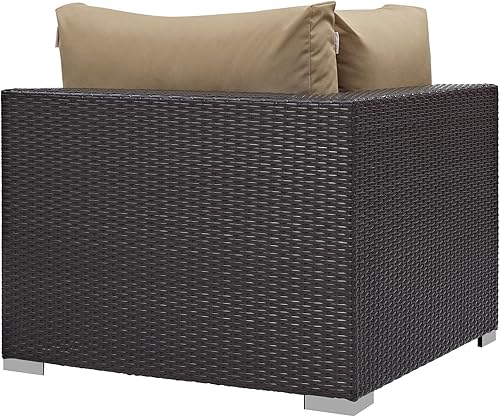 Vista 201 de Modway EEI-1911-EXP-ORA Convene - Muebles otomanos cuadrados de tela para patio, muebles de exterior, color naranja espresso Espresso Naranja