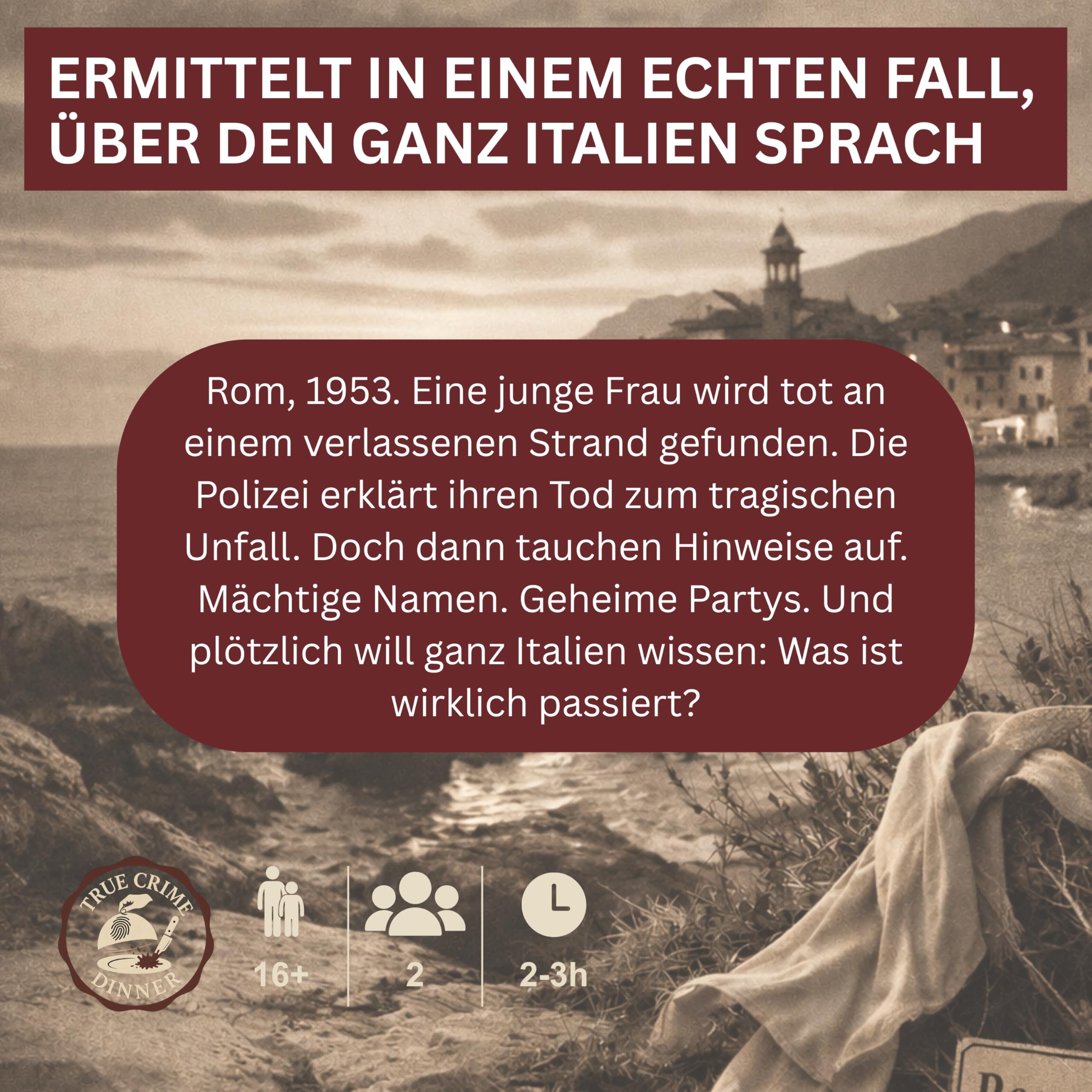 Krimidinner 2 Personen La Dolce Vita - Krimi Dinner Date Night Edition - Krimispiel für Erwachsene, Crime Dinner Date Ideen für Paare, Geschenk für Partner, Paar Geschenk