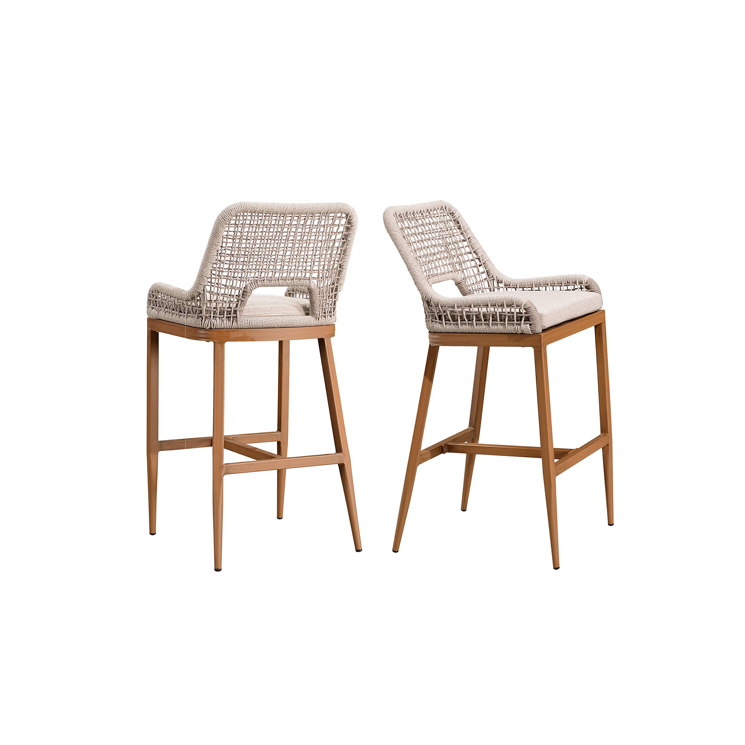 Buy PURPLE LEAF Outdoor Bar Stool Chair Set of 2 Bar Height Modern Bar